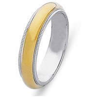 Item # 21649PE - Wedding Ring Platinum & 18 Kt Yellow Gold