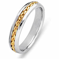 Item # 21651E - Wedding Ring, 18 Kt Two-Tone Gold
