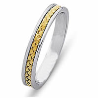 Item # 21735E - Wedding Band, 18 Kt Two-Tone