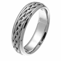 Item # 219291WE - 18 Kt White Gold Hand Crafted Wedding Ring