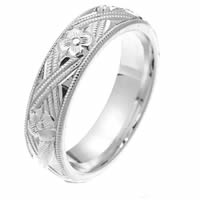 Item # 2228971WE - 18 Kt White Gold Hand Carved Ring