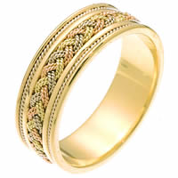 Item # 242461 - 14 K Tri-Color Braided Wedding Ring