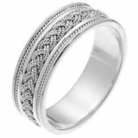 Item # 242461WE - White Gold Braided Wedding Ring