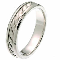 Item # 24511WE - 18 Kt White Gold Braided Wedding Ring