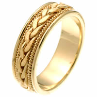 Item # 250261E - 18 Kt Yellow Gold Hand Crafted Wedding Ring