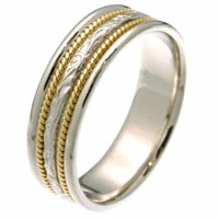 Item # 27541PE - Platinum & 18 Kt Gold Carved Wedding Ring