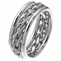 Item # 28781W - 14 Kt White Gold Braided Wedding Ring