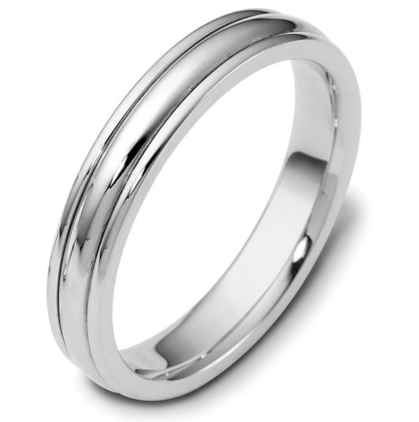 Item # 46799PP - Platinum classic, comfort fit, 4.0mm wide wedding band. The ring has a polished finish. Different finishes may be selected. 