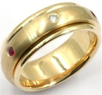 Item # 469348E - 18K Yellow Gold Spinning Diamond Wedding Band