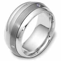 Item # 46988TE - Titanium-18K Spinning Diamond Wedding Band