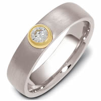 Item # 47147PE - Platinum-18K Diamond Wedding Band ( 0.15ct)