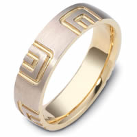 Item # 47493 - Two-Tone Carved Wedding Ring