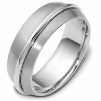 Item # 47560WE - 18K White Gold Contemporary Wedding Ring