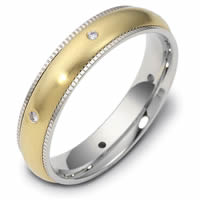Item # 47668E - 18K Diamond Milgrain Edge Wedding Ring