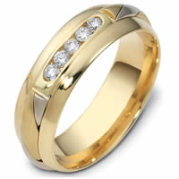 Item # 47761PE - Platinum-18K Diamond Wedding Band