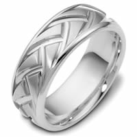 Item # 47897WE - White Gold Carved Wedding Ring