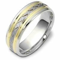 Item # 48031PE - Platinum & 18kt Handcrafted Wedding Ring