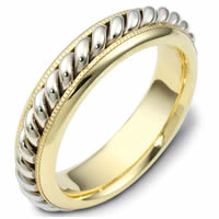 Item # 48040PE - Platinum & 18kt Handcrafted Wedding Ring