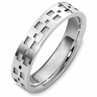 Item # 48089PP - Platinum Contemporary Carved Wedding Ring