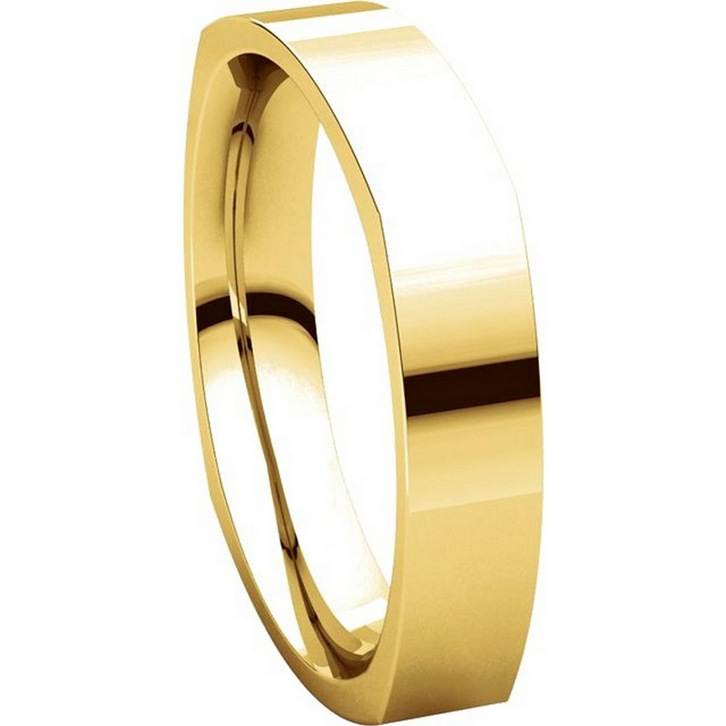 Item # 48214E View 5 - Gold Square Comfort Fit Men's Wide Wedding Ring