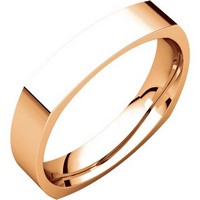 Item # 48214RE - 18K Rose Gold Square Comfort Fit Men