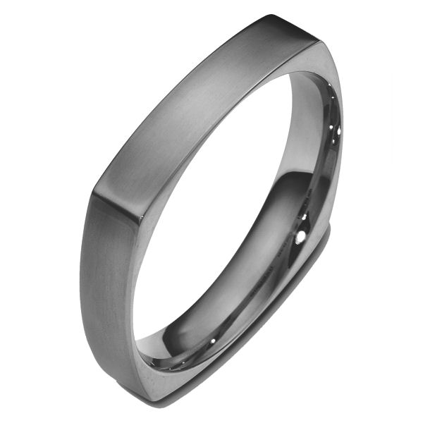 48214TI Titanium Square Comfort Fit Men s Wide Wedding Ring