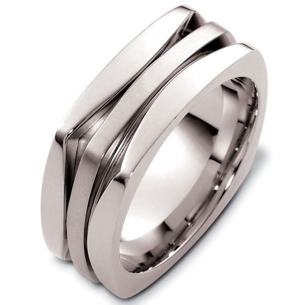 48259w White Gold Contemporary Square Wedding Ring