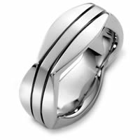 Item # 48261WE - White Gold Contemporary Square Wedding Ring