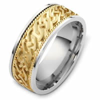 Item # 48263PE - Platinum 950 & 18K Carved Wedding Ring