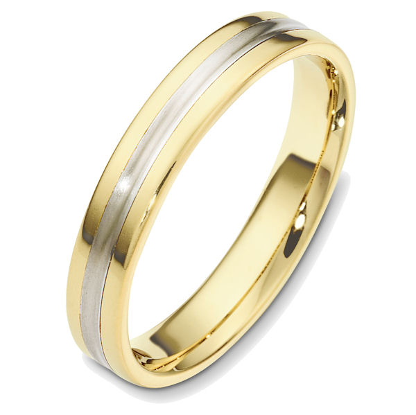 Item # 48543E - 18kt Two-tone gold classic, comfort fit, 4.0mm wide wedding band. Different finishes may be selected or specified. 