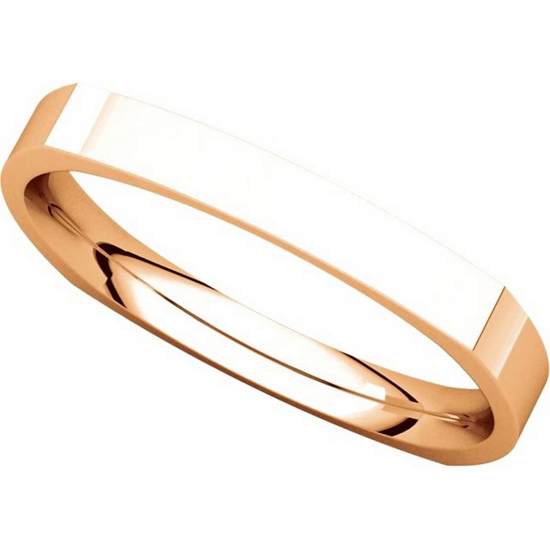Item # 48839RE View 4 - 18K Rose Gold Square Classic Wedding Ring