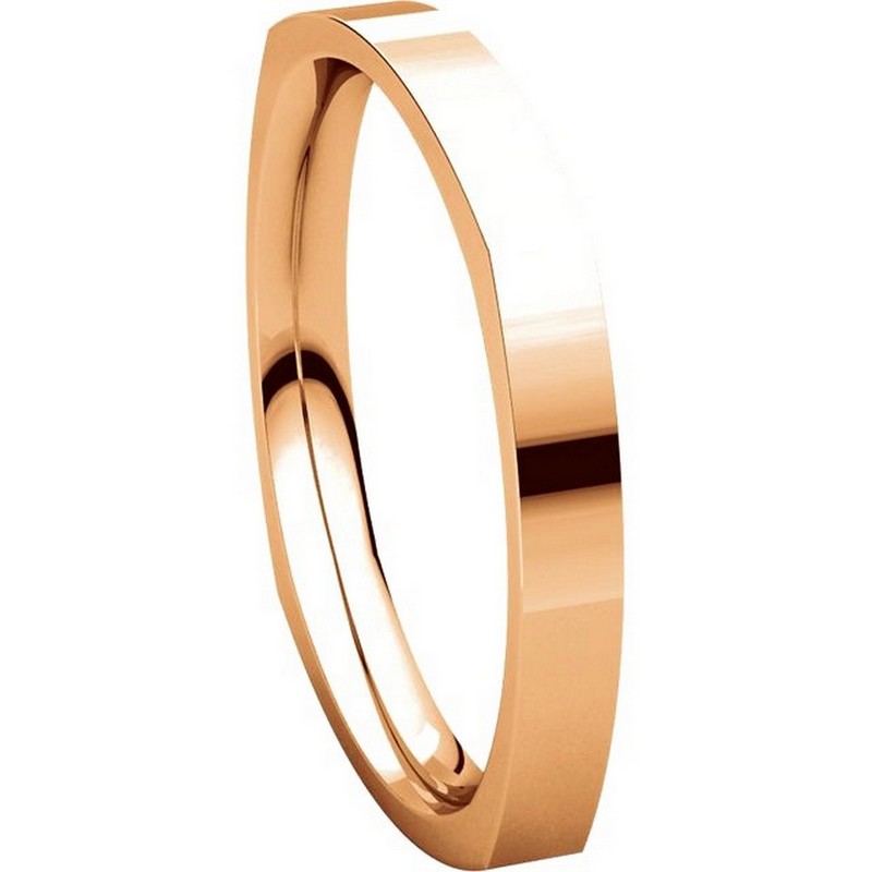 Item # 48839RE View 5 - 18K Rose Gold Square Classic Wedding Ring