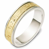 Item # 48999E - Hand Crafted and Carved Wedding Ring