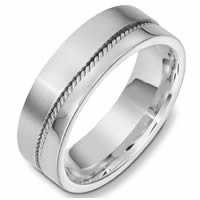 Item # 49004W - 14 K White Gold Handcrafted Wedding Ring