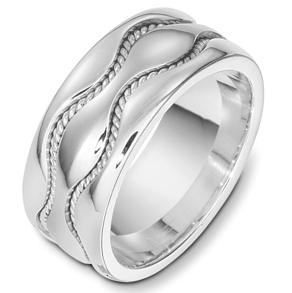 49007WE White Gold Handcrafted Wedding Ring