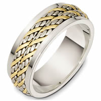 Item # 49011NPE - Platinum & 18kt Handcrafted Wedding Ring