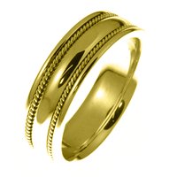 Item # 49012E - 18kt Yellow Gold Handcrafted Wedding Ring