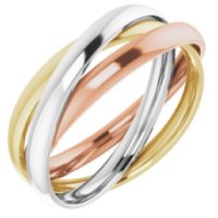 Item # 658500E - 18K tri-color three rolling rings.