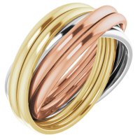 Item # 658501E - 18K Tri-Color Six Rolling Rings