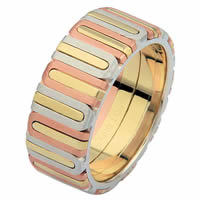 Item # 68710102E - 18 Kt Tri-Color Wedding Ring