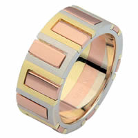 Item # 68711120E - 18 Kt Tri-Color Wedding Ring
