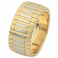Item # 68712101E - 18 Kt Two-Tone Wedding Ring, Music Piano