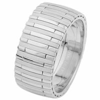 Item # 68712101WE - 18 Kt White Gold Wedding Ring, Piano