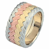 Item # 687140120E - 18 Kt Tri-Color Wedding Ring
