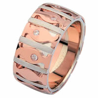 Item # 6871520DRE - White & Rose Gold Diamond Wedding Ring