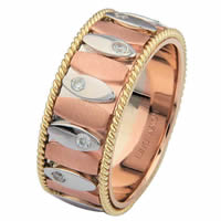 Item # 68720201DE - Tri-Color Gold Diamond Ring. Inseparable