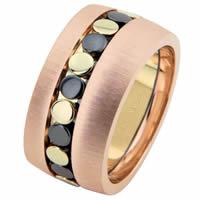 Item # 68726213E - Yellow, Rose, & Black Rhodium Wedding Ring