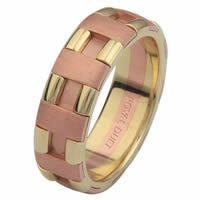 Item # 6873612E - 18 Kt Rose & Yellow Gold Wedding Ring