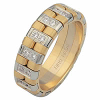 Item # 6873710DE - 18 Kt Two-Tone Diamond Wedding Ring