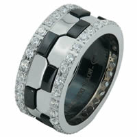 Item # 68740030DWE - White Gold & Black Rhodium Diamond Eternity Ring